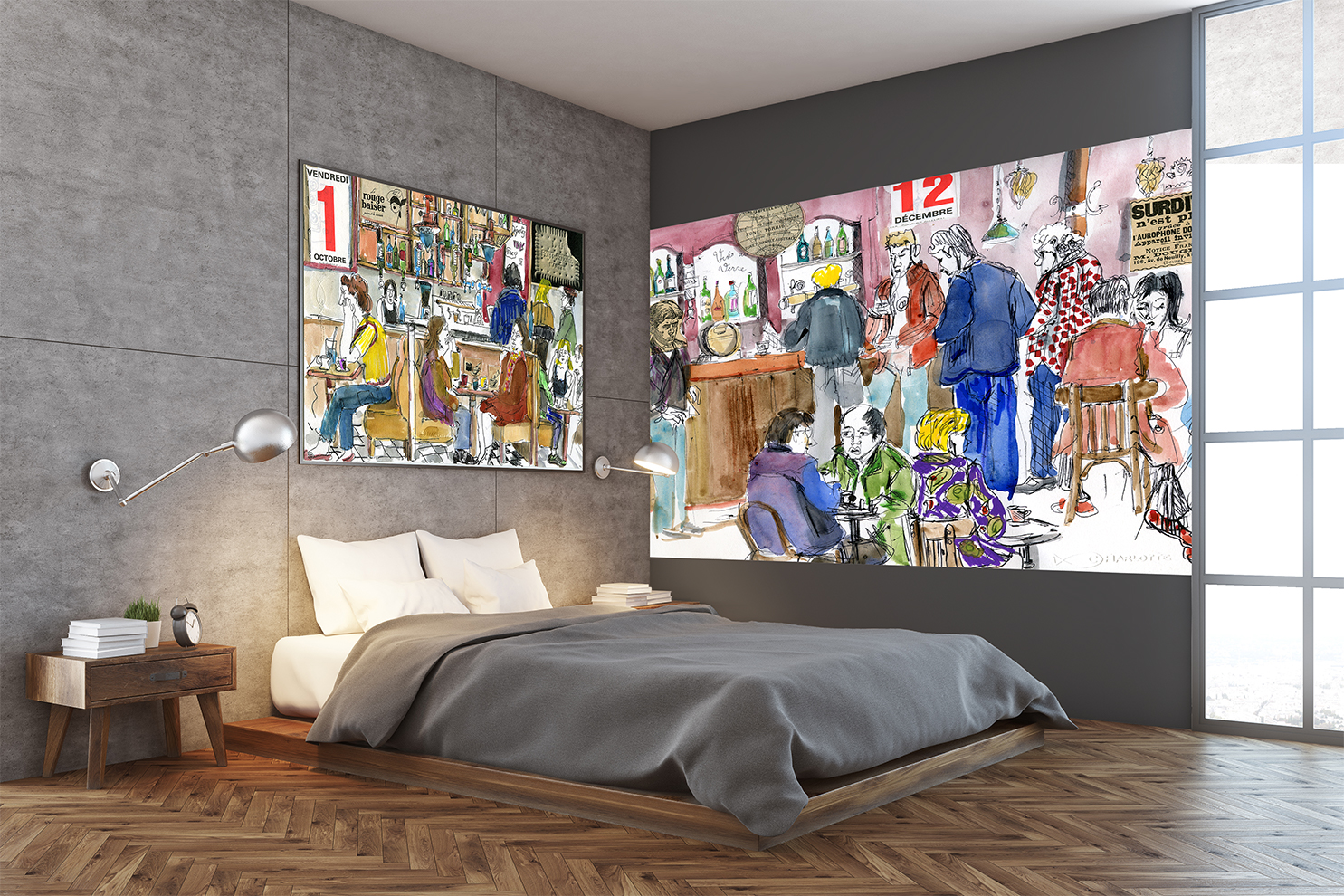 chambre Lu et bu café collection papier peint Charlotte Massip